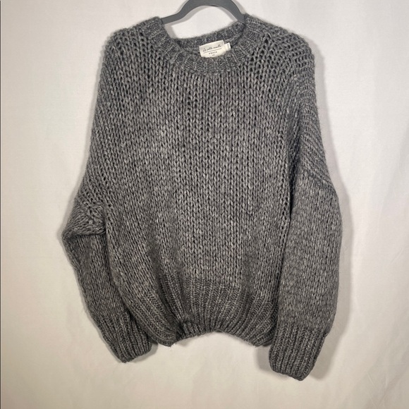 FRNCH PARIS GRAY MITCHELL KNIT SWEATER MADE IN ITALY MOHAIR WOOL SMALL/MEDIUM - Picture 2 of 6